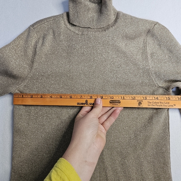 Chicos Metallic Gold Turtleneck Sweater - Picture 5 of 10